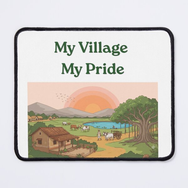 Item preview, My Village My Pride - Vintage Indian Village Heritage Illustration designed and sold by Krish685.