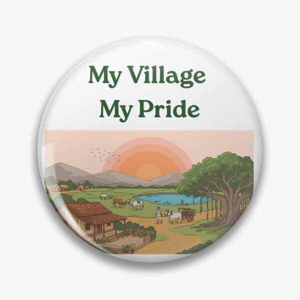 Item preview, My Village My Pride - Vintage Indian Village Heritage Illustration designed and sold by Krish685.
