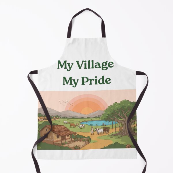 Item preview, My Village My Pride - Vintage Indian Village Heritage Illustration designed and sold by Krish685.