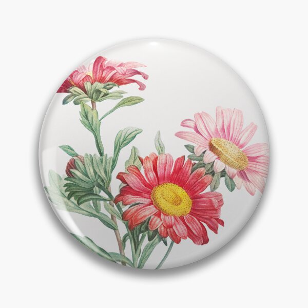 Item preview, Red Aster Flowers Vintage Botanical Illustration designed and sold by TheRetroArtRoom.