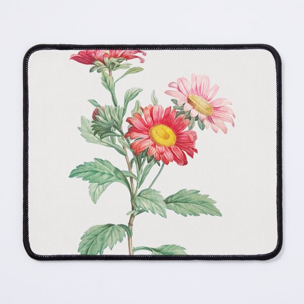 Item preview, Red Aster Flowers Vintage Botanical Illustration designed and sold by TheRetroArtRoom.