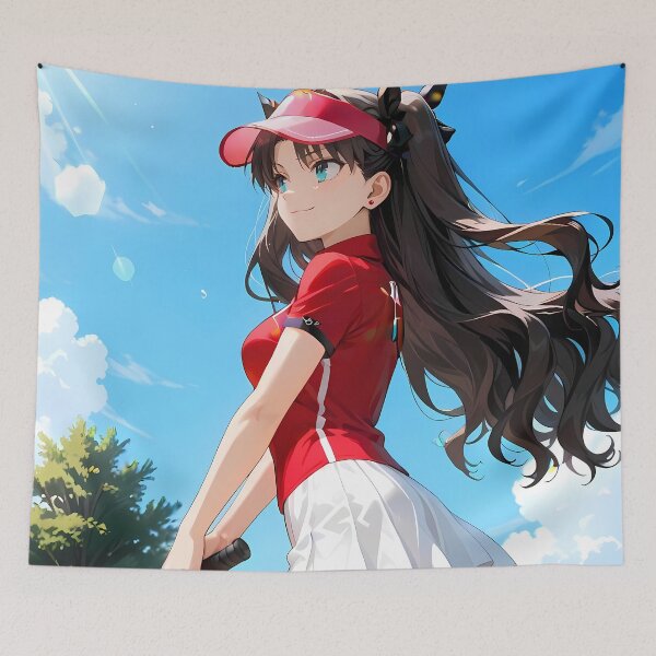 Item preview, Rin Tohsaka Fate Stay Night Tennis Court Blue Sky designed and sold by B5fivemerch.