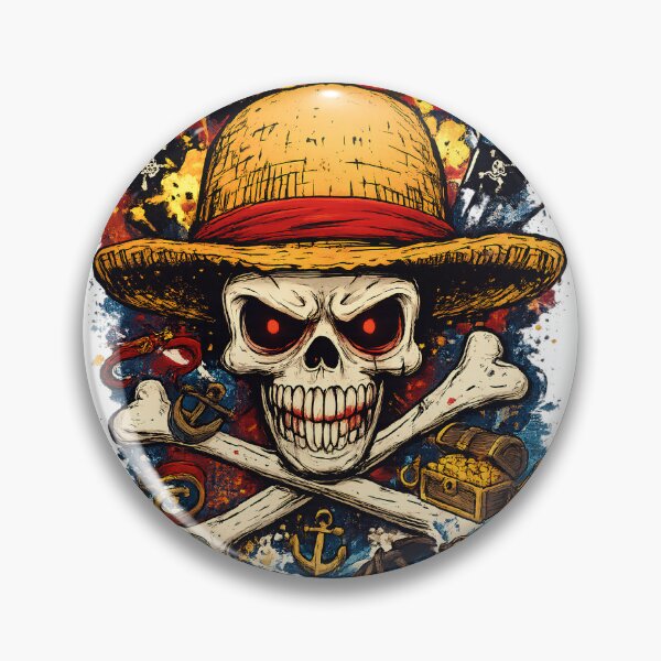 Item preview, One Piece Luffy Skull Treasure | Straw Hat Adventure Vintage Art designed and sold by SGeorgee.