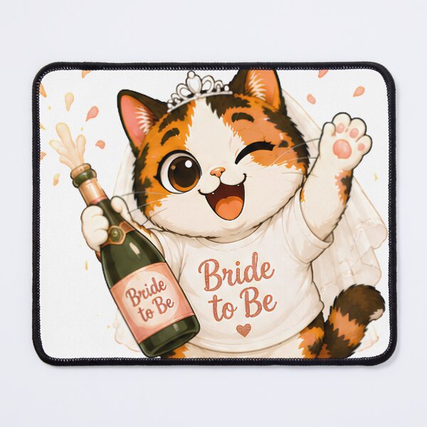 Item preview, Cute Calico Cat Bride to Be champagne designed and sold by Lunexa-Lab.