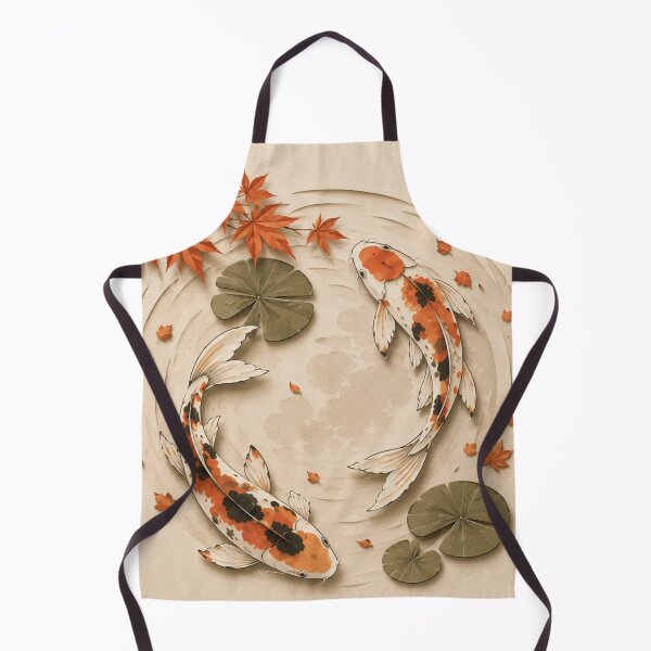 Item preview, Autumn Koi Fish Japanese Paper Cut Illustration designed and sold by Siti Hoiriyah.