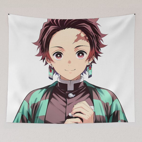 Item preview, Tanjiro Kamado Demon Slayer Clean Portrait Calm Symmetry designed and sold by SubtextandSass.