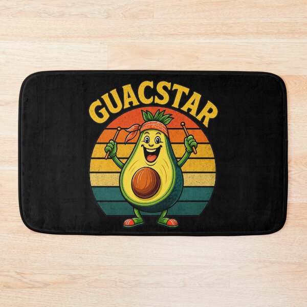 Item preview, GuacStar - Retro Avocado Drummer - Funny Food Pun designed and sold by Graphic Vibe Designs.