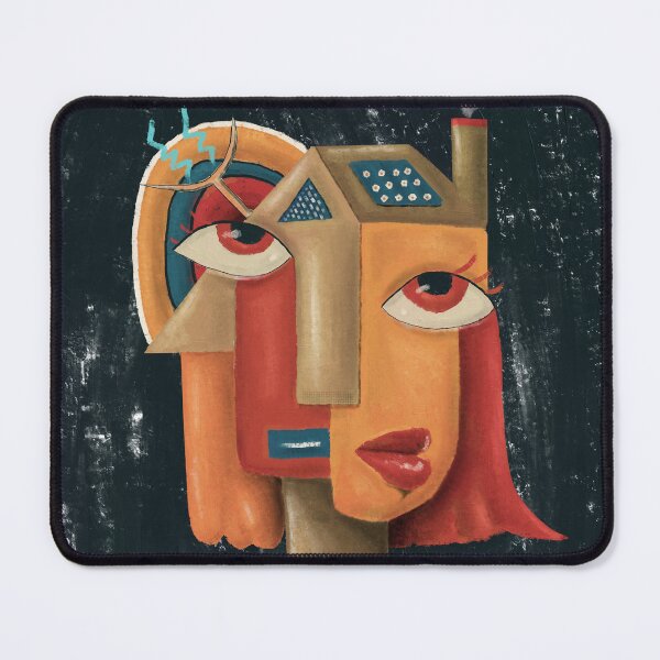 Item preview, Alien No.3 – The Silent Bridge | Cubist Acrylic Portrait designed and sold by aekritdeach.