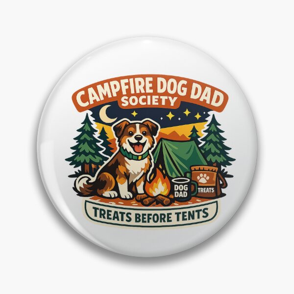 Item preview, Campfire Dog Dad Society Funny Camping Dog Shirt designed and sold by Concrete Coffee Studio.