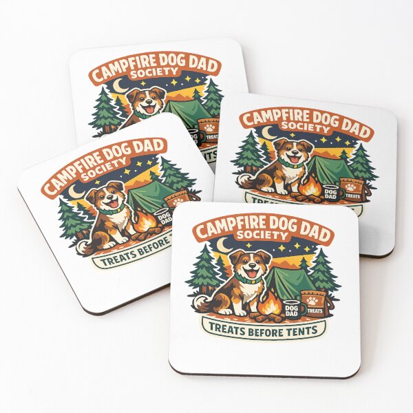 Item preview, Campfire Dog Dad Society Funny Camping Dog Shirt designed and sold by Concrete Coffee Studio.