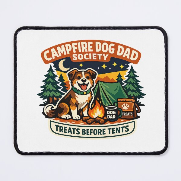 Item preview, Campfire Dog Dad Society Funny Camping Dog Shirt designed and sold by Concrete Coffee Studio.