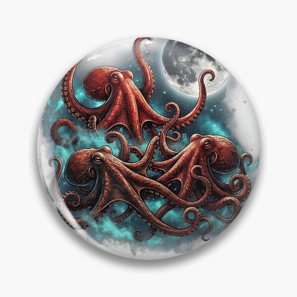 Artikelvorschau, Lustiges T-Shirt mit kosmischem Oktopus-Motiv – Mond, Galaxie, Weltraumwesen, Ozeanliebhaber entworfen und verkauft von Voila-creative.