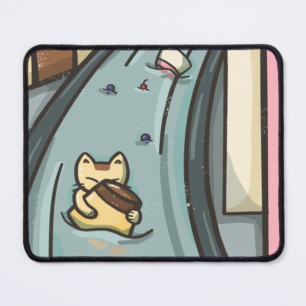Item preview, Funny Kawaii Dessert River Water Slide Cat designed and sold by Sleepy-Town.