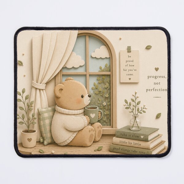 Item preview, Cute Teddy Bear Reading Cozy Room Illustration designed and sold by Siti Hoiriyah.