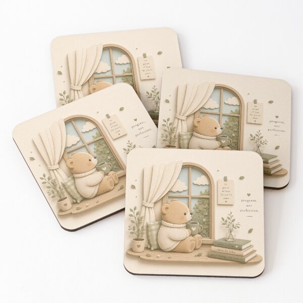 Item preview, Cute Teddy Bear Reading Cozy Room Illustration designed and sold by Siti Hoiriyah.