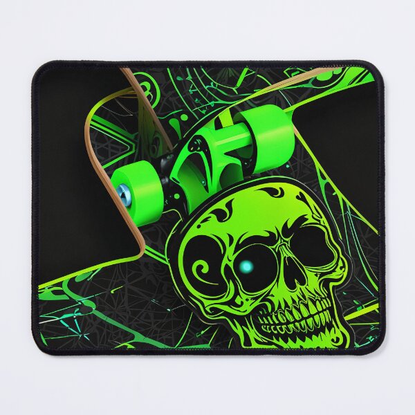 Item preview, Neon Green Scull Skate Board designed and sold by MrsPinDesigns.