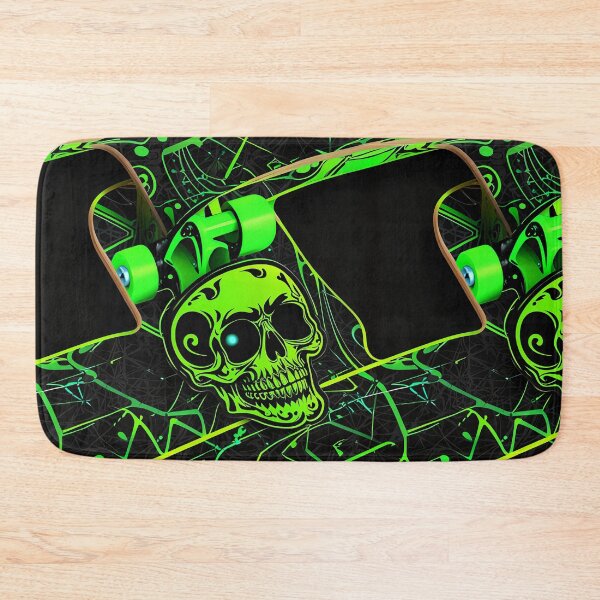 Item preview, Neon Green Scull Skate Board designed and sold by MrsPinDesigns.
