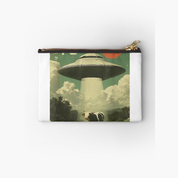 Item preview, Funny Retro Vintage Japanese Cow Abduction Alien Spaceship T-Shirt designed and sold by Badriiiii.