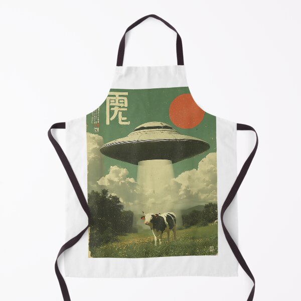 Item preview, Funny Retro Vintage Japanese Cow Abduction Alien Spaceship T-Shirt designed and sold by Badriiiii.