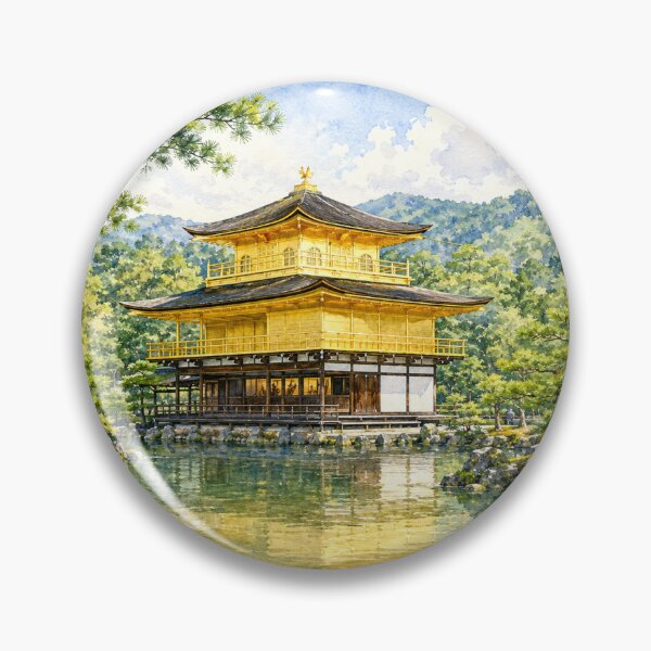 Item preview, Kinkaku-ji Golden Pavilion Kyoto Watercolor designed and sold by KyotoSeasons.
