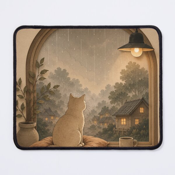 Item preview, Cozy Cat Window Night Illustration designed and sold by Siti Hoiriyah.
