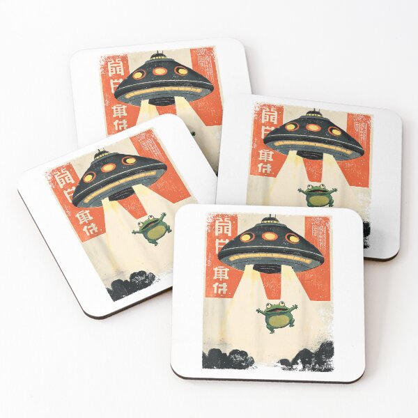 Item preview, Funny Vintage Japanese Frog Abdication UFO Alien Graphic T-Shirt designed and sold by ljat14.