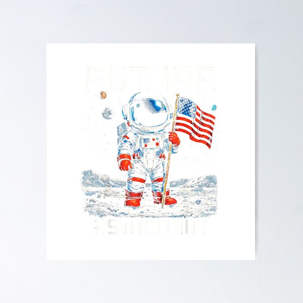 Item preview, Future Astronaut On The Moon Astronomy Outer Space USA Flag T-Shirt designed and sold by Aru Pxle.