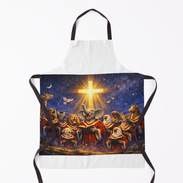 Item preview, Animals Gather at the Cross – Peaceful Night Scene designed and sold by MastersDesignNk.