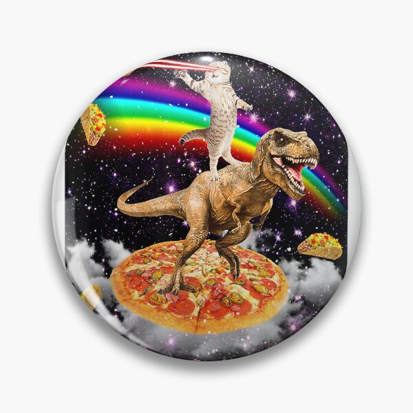 Item preview, Galaxy Laser Cat on Dinosaur on Pizza with Tacos & Rainbow T-Shirt designed and sold by igwaifus.