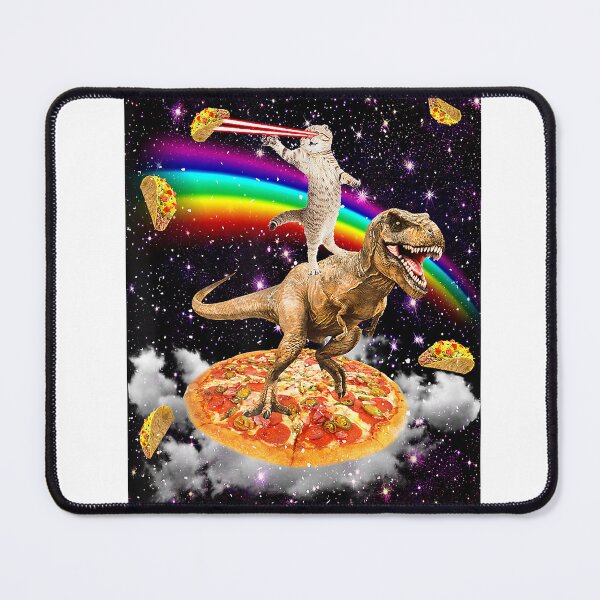 Item preview, Galaxy Laser Cat on Dinosaur on Pizza with Tacos & Rainbow T-Shirt designed and sold by igwaifus.