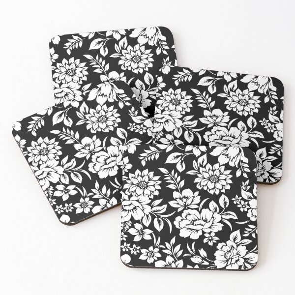 Item preview, Classic Monochrome: Timeless Black and White Floral Tapestry designed and sold by LiveLearnCreate.