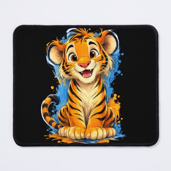 Item preview, Cute Watercolor Tiger Cub Illustration | Colorful Cartoon Splash Art designed and sold by Peanutspixel.