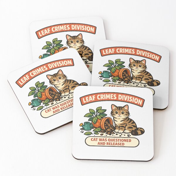 Item preview, Leaf Crimes Division Funny Cat Houseplant Shirt designed and sold by Concrete Coffee Studio.