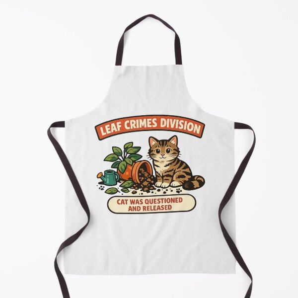 Item preview, Leaf Crimes Division Funny Cat Houseplant Shirt designed and sold by Concrete Coffee Studio.