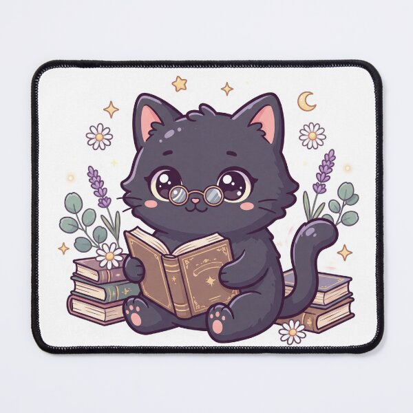 Item preview, Cute Black Cat Reading Book Kawaii T-Shirt Cozy Book Lover Cat designed and sold by Him0227.