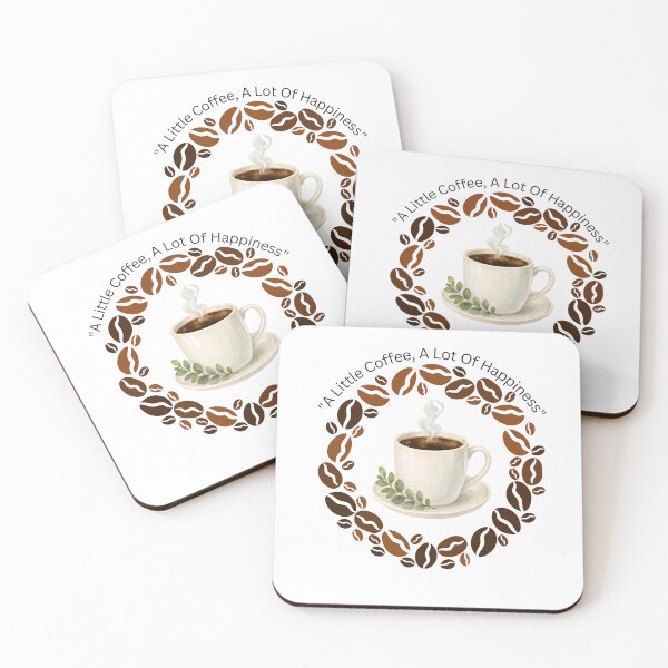 Item preview, A Little Coffee, A Lot Of Happiness - Cute Coffee Lover Quote Design designed and sold by Krish685.