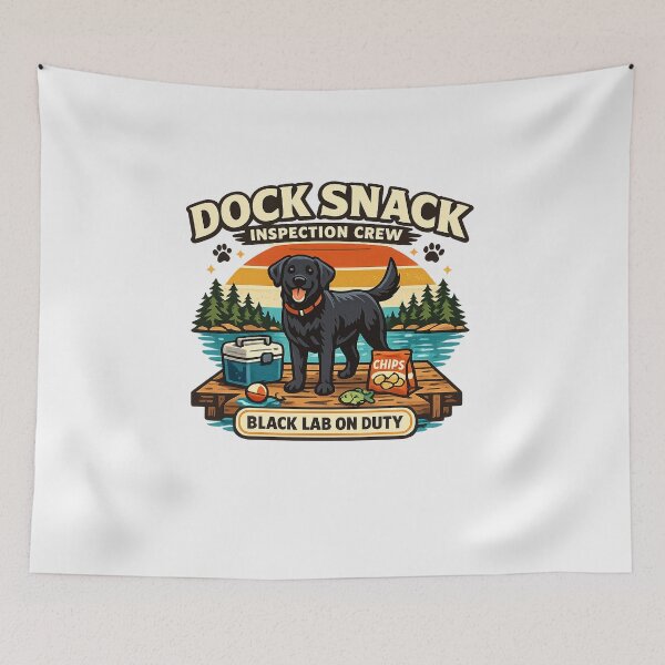 Item preview, Dock Snack Inspection Crew Black Lab Lake Dog designed and sold by Concrete Coffee Studio.