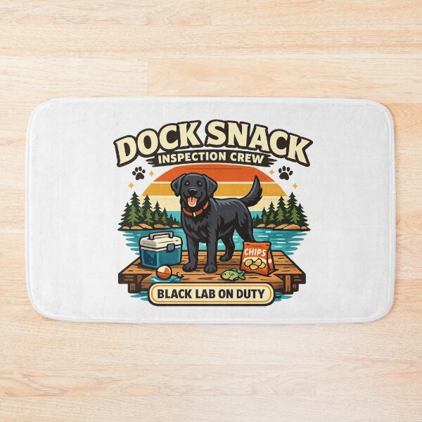 Item preview, Dock Snack Inspection Crew Black Lab Lake Dog designed and sold by Concrete Coffee Studio.