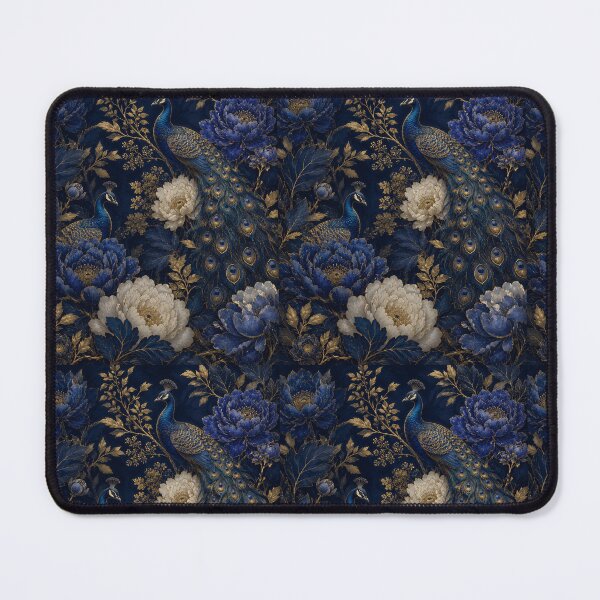 Item preview, Elegant Blue Peacock and Peony Floral Pattern | Luxury Botanical Art designed and sold by PatternFranzy.