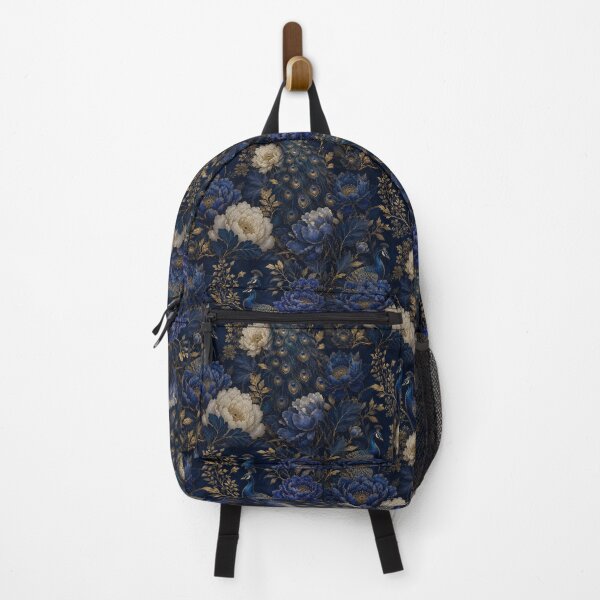 Item preview, Elegant Blue Peacock and Peony Floral Pattern | Luxury Botanical Art designed and sold by PatternFranzy.