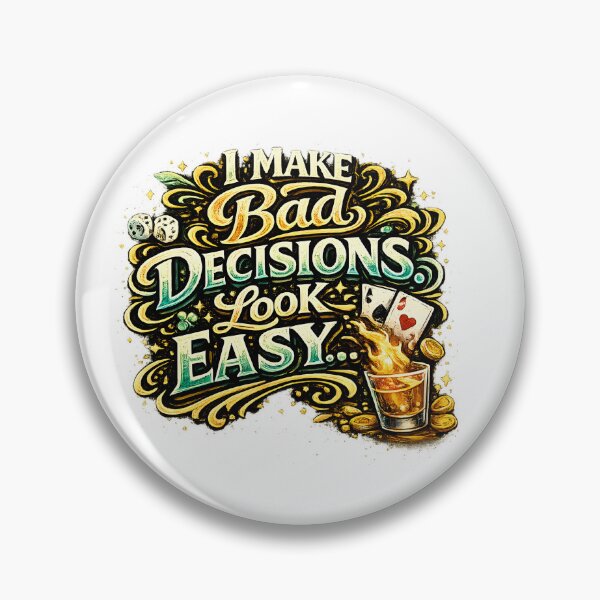 Item preview, I Make Bad Decisions Look Easy Sticker | Funny Sarcastic Quote Decal for Meme Lovers & Chaotic Souls designed and sold by Pixel Rush.