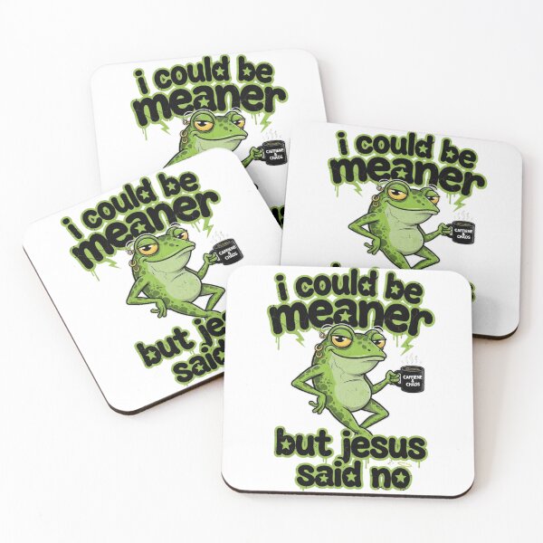 Item preview, I Could Be Meaner But Jesus Said No Funny Frog Coffee Vintage designed and sold by CF_VintageDesign.