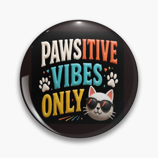 Item preview, Pawsitive Vibes Only colorful typographic cute cat design designed and sold by SmashingDeals.