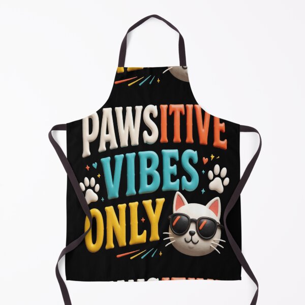 Item preview, Pawsitive Vibes Only colorful typographic cute cat design designed and sold by SmashingDeals.