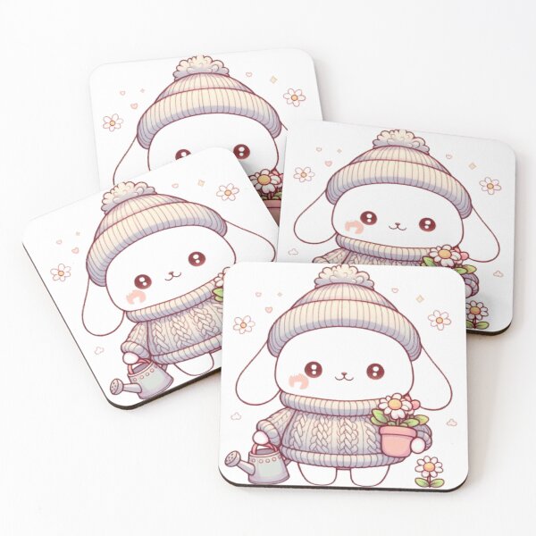 Item preview, Cozy Gardening Bunny Sticker | Cute Kawaii Rabbit with Flower Pot designed and sold by vigzhifushions.