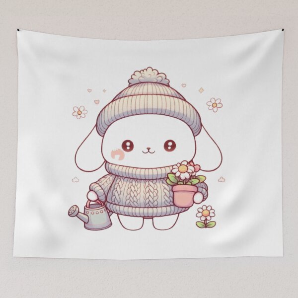Item preview, Cozy Gardening Bunny Sticker | Cute Kawaii Rabbit with Flower Pot designed and sold by vigzhifushions.