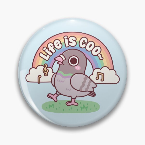 Item preview, Cute Pigeon And Rainbow Life Is Coo Pun Quote designed and sold by rustydoodle.