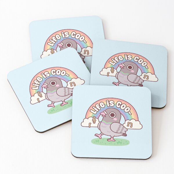 Item preview, Cute Pigeon And Rainbow Life Is Coo Pun Quote designed and sold by rustydoodle.
