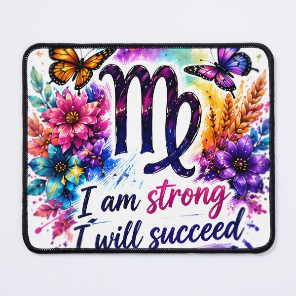 Item preview, Virgo I Am Strong I Will Succeed Butterfly Floral Art designed and sold by Zodiac Celestial Art.