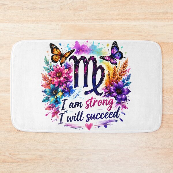 Item preview, Virgo I Am Strong I Will Succeed Butterfly Floral Art designed and sold by Zodiac Celestial Art.
